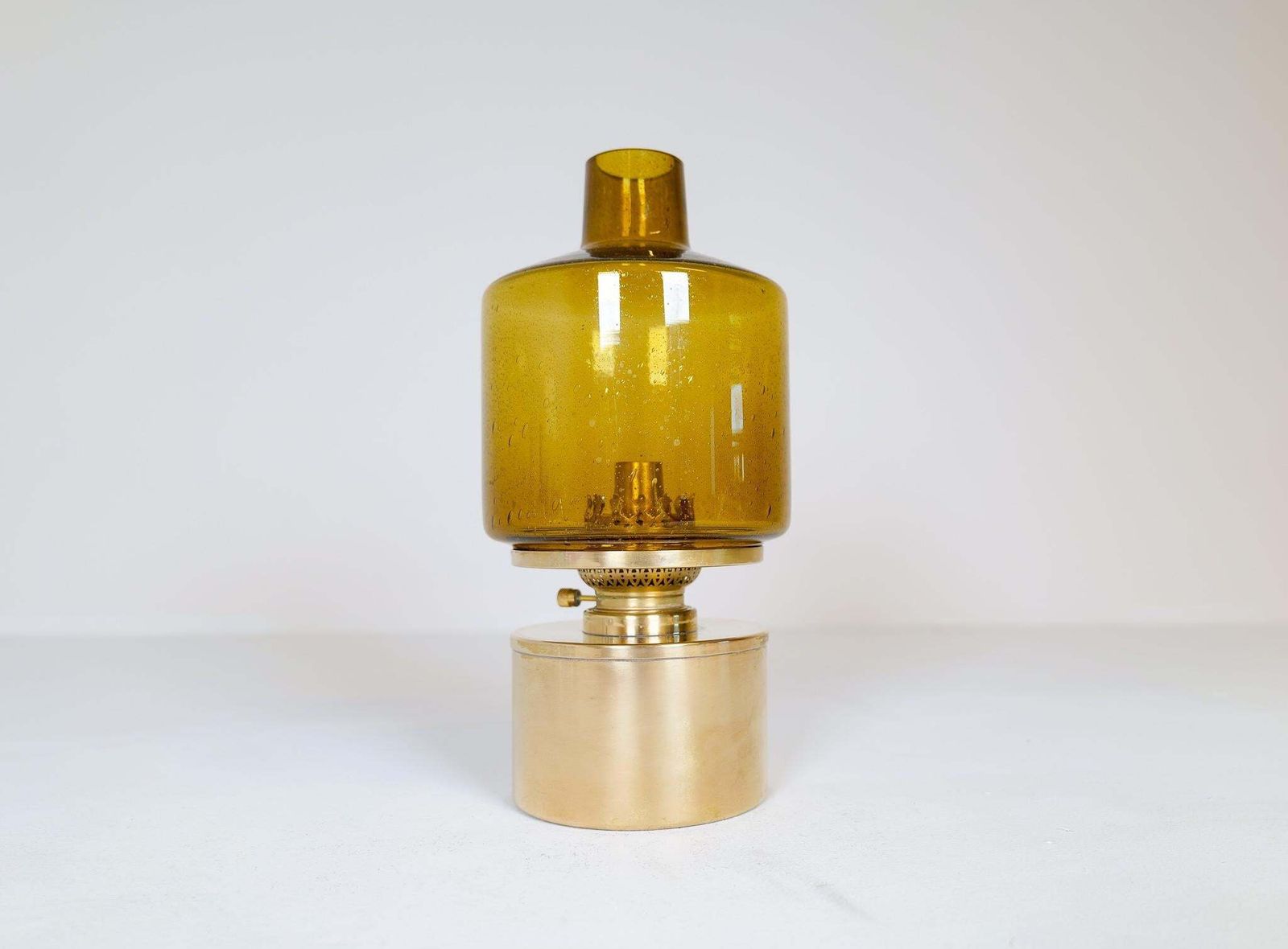 Hans Agne Jakobsson Oil Lamp Model L 47 In Brass And Glass, 1960s, Sweden photo for sale