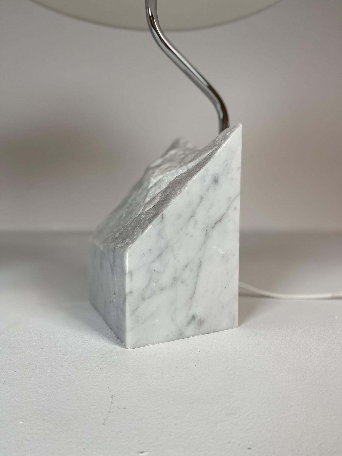 Mid Century Pair Of Bergboms Marble And Steel Table Lamps, 1970s, Sweden photo 3303.0