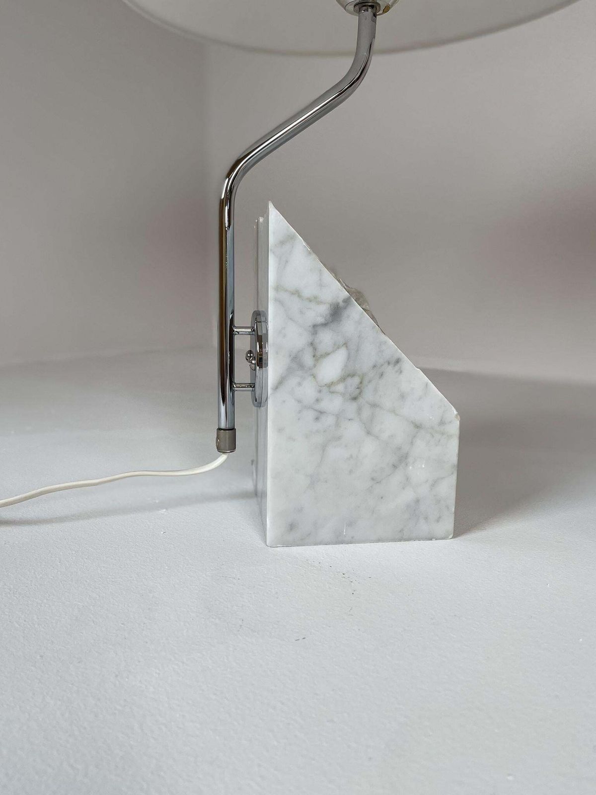 Mid Century Pair Of Bergboms Marble And Steel Table Lamps, 1970s, Sweden photo buy