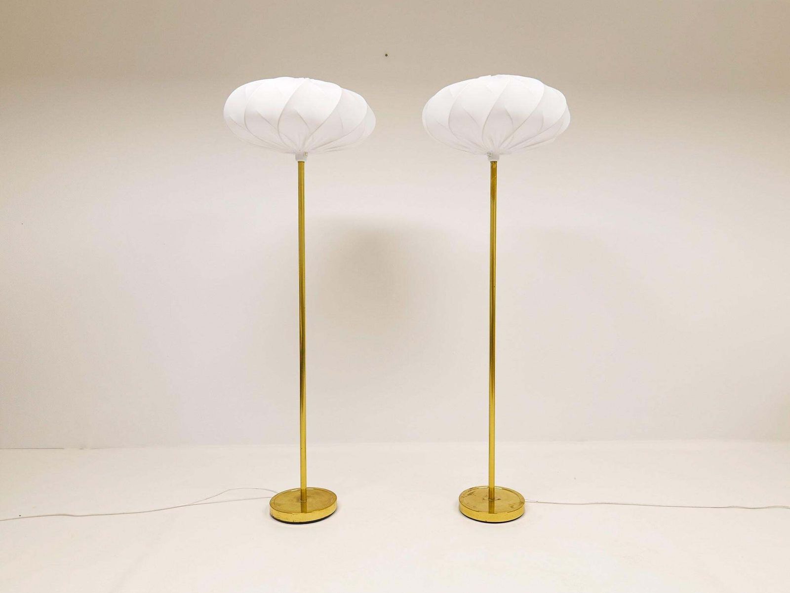 Scandinavian Modern Floor Lamps In Brass "Enco", Sweden, 1970s photo for sale