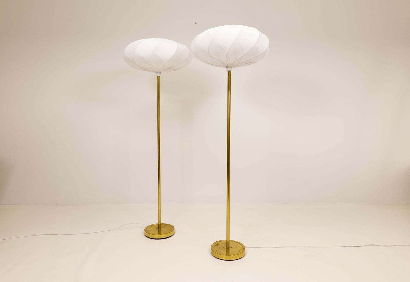 Scandinavian Modern Floor Lamps In Brass "Enco", Sweden, 1970s photo vintage
