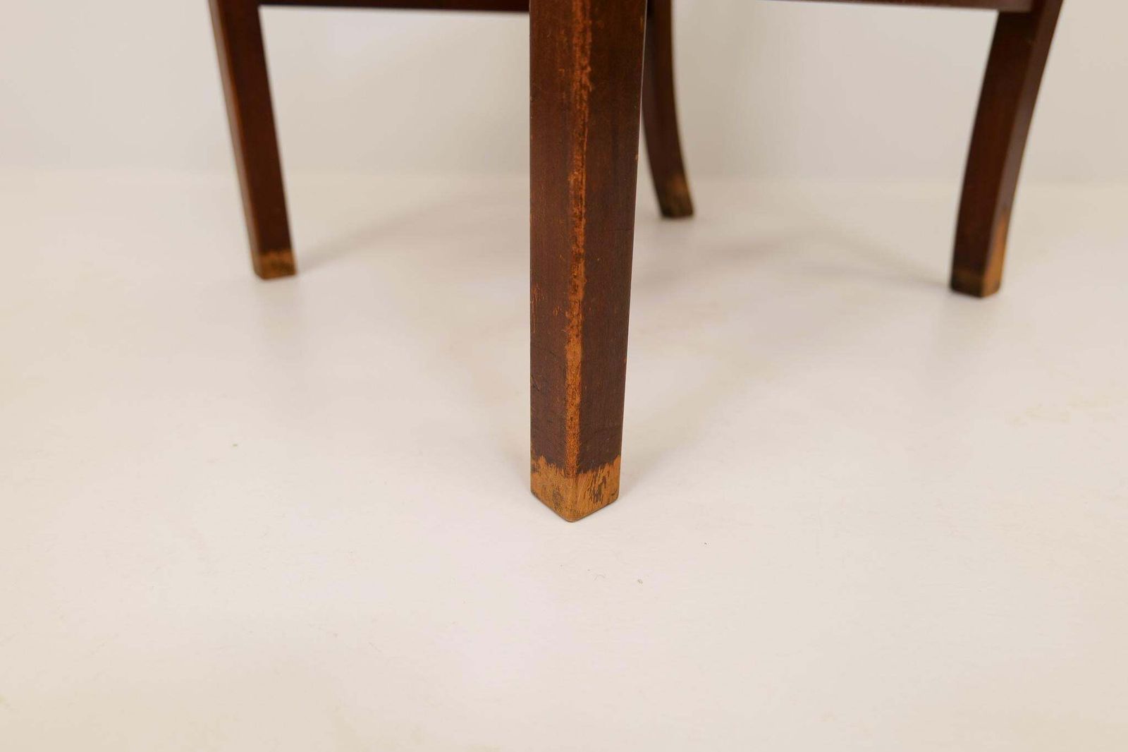 1715.0 Midcentury Armchair Ole Wanscher For Fritz Hansen, Stained Beech And Leather photo