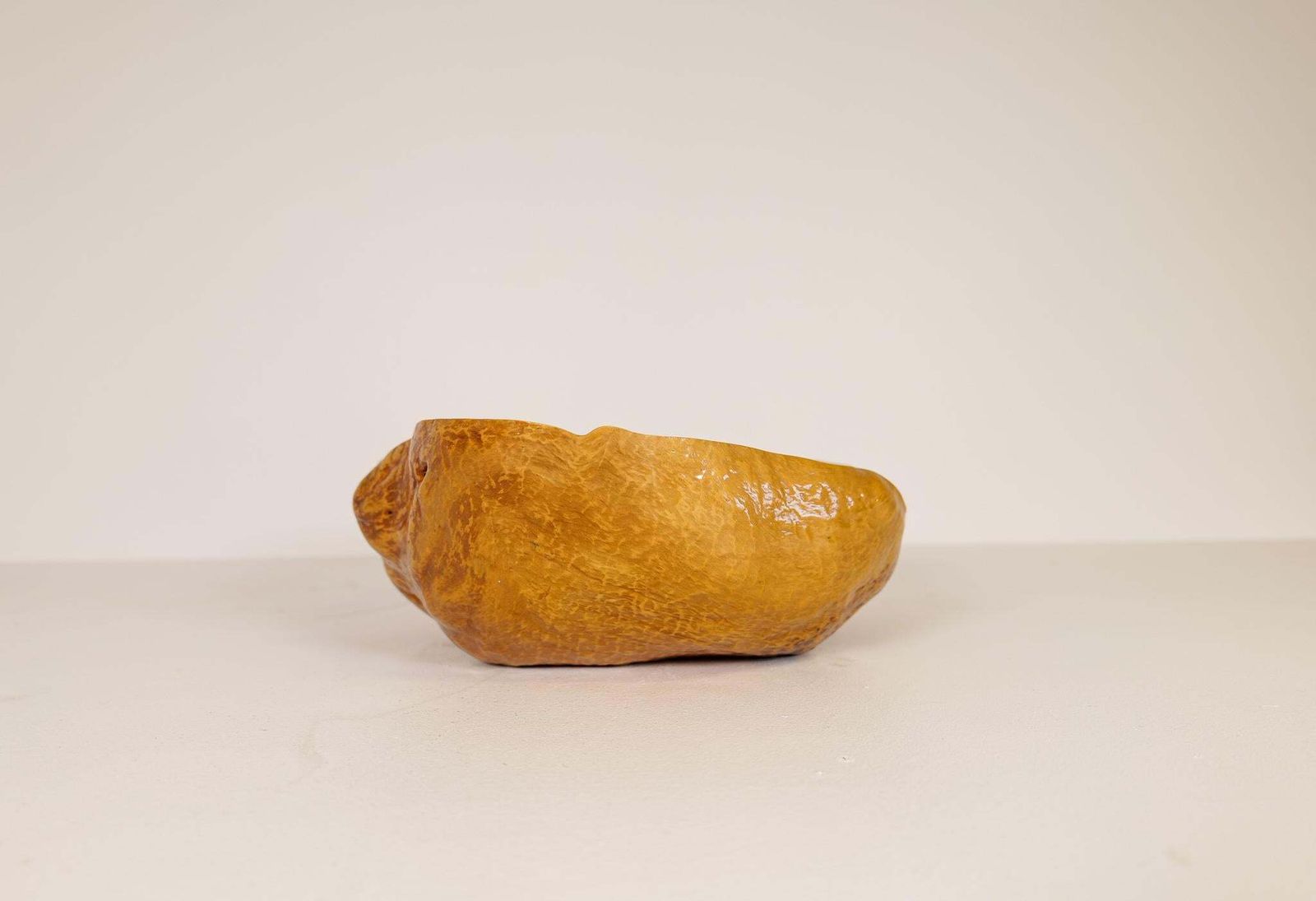 Swedish Folk Art Large Organic Burl Curly Grain Birch Bowl, 1962 photo vinterior