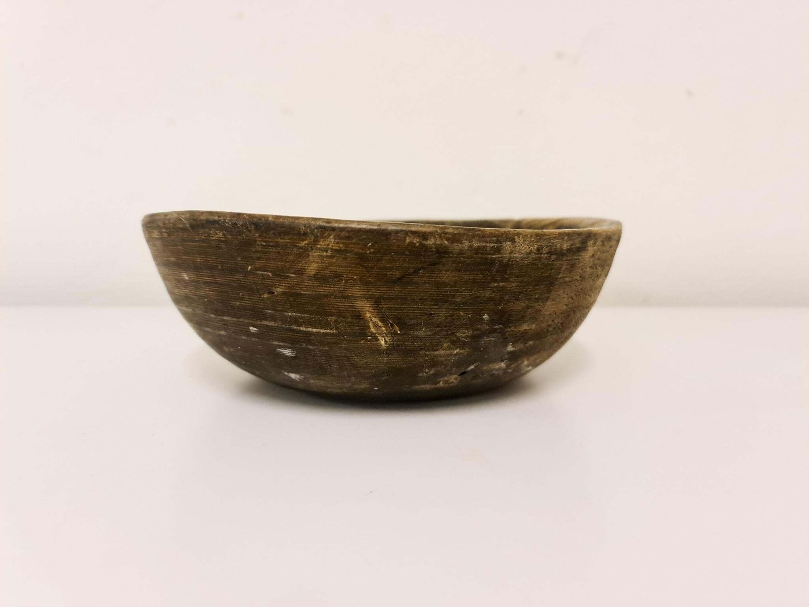 Swedish Folk Art, Unique Early 19th Century Farmers Bowl Painted Wood photo for sale