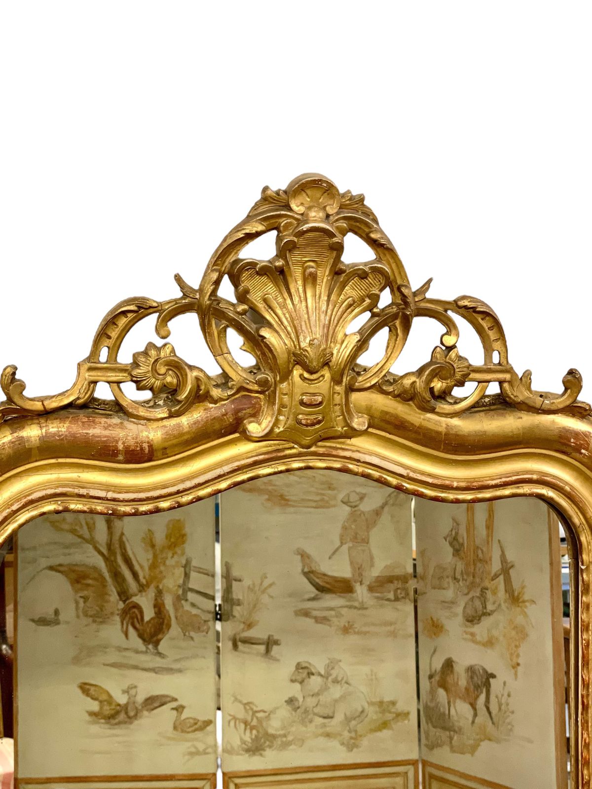 19th Century Ornate Louis Philippe Giltwood Mirror photo vintage