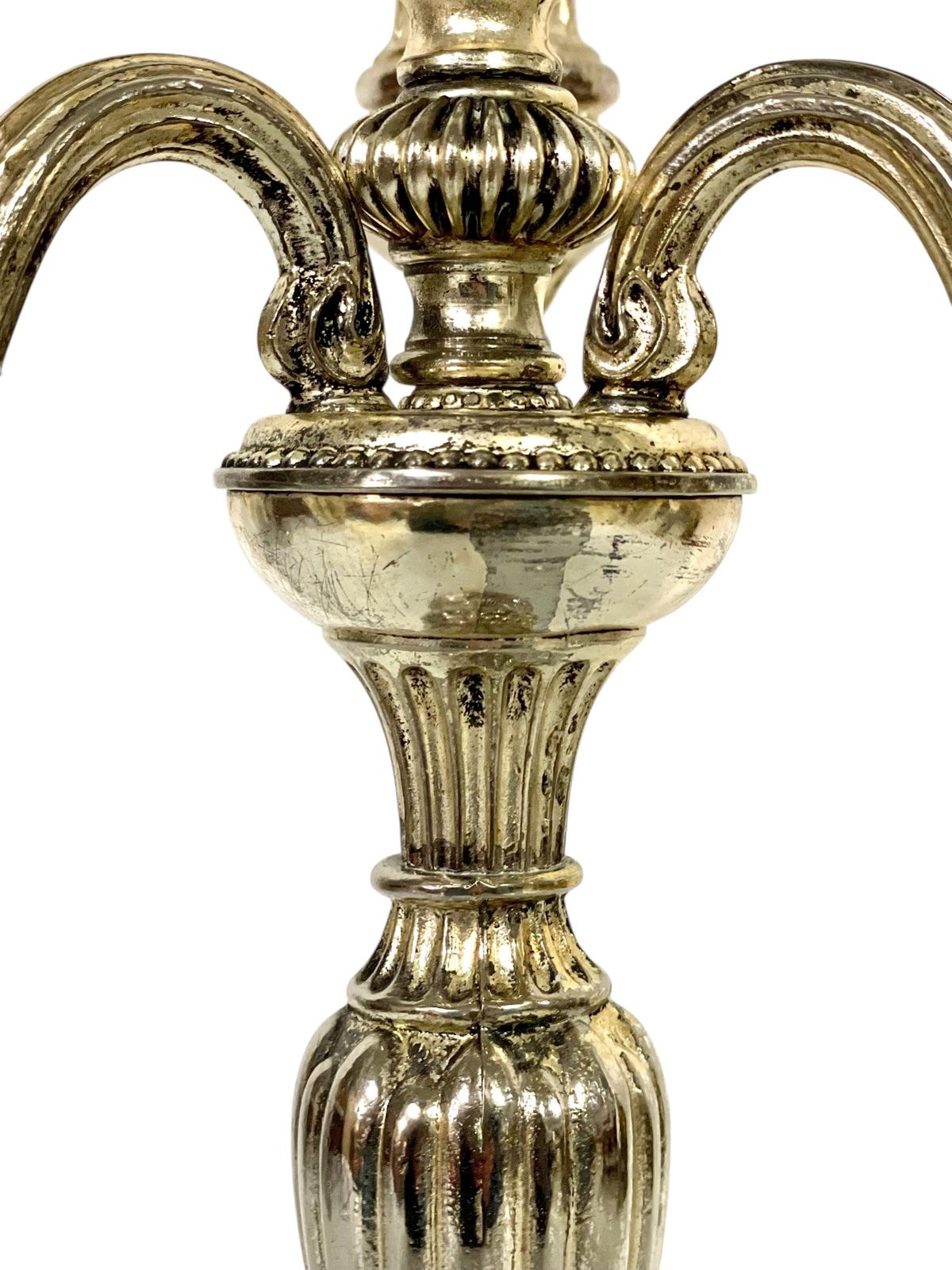 Pair Of Rare Large Bronze Silver Plated Candelabras, 19th Century photo Home Decor