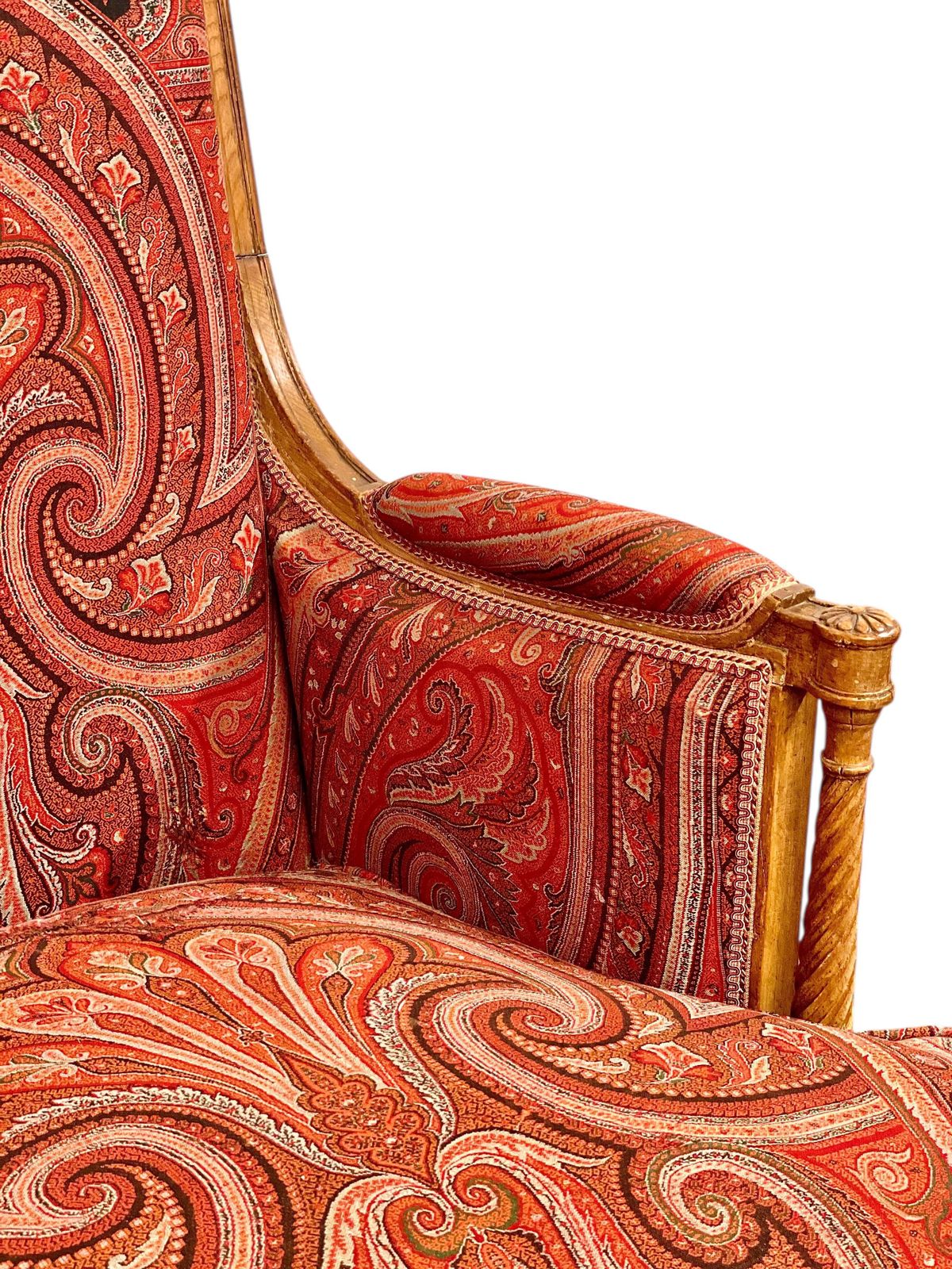 18th Century Directoire Bergère Chair With Paisley Upholstery photo buy