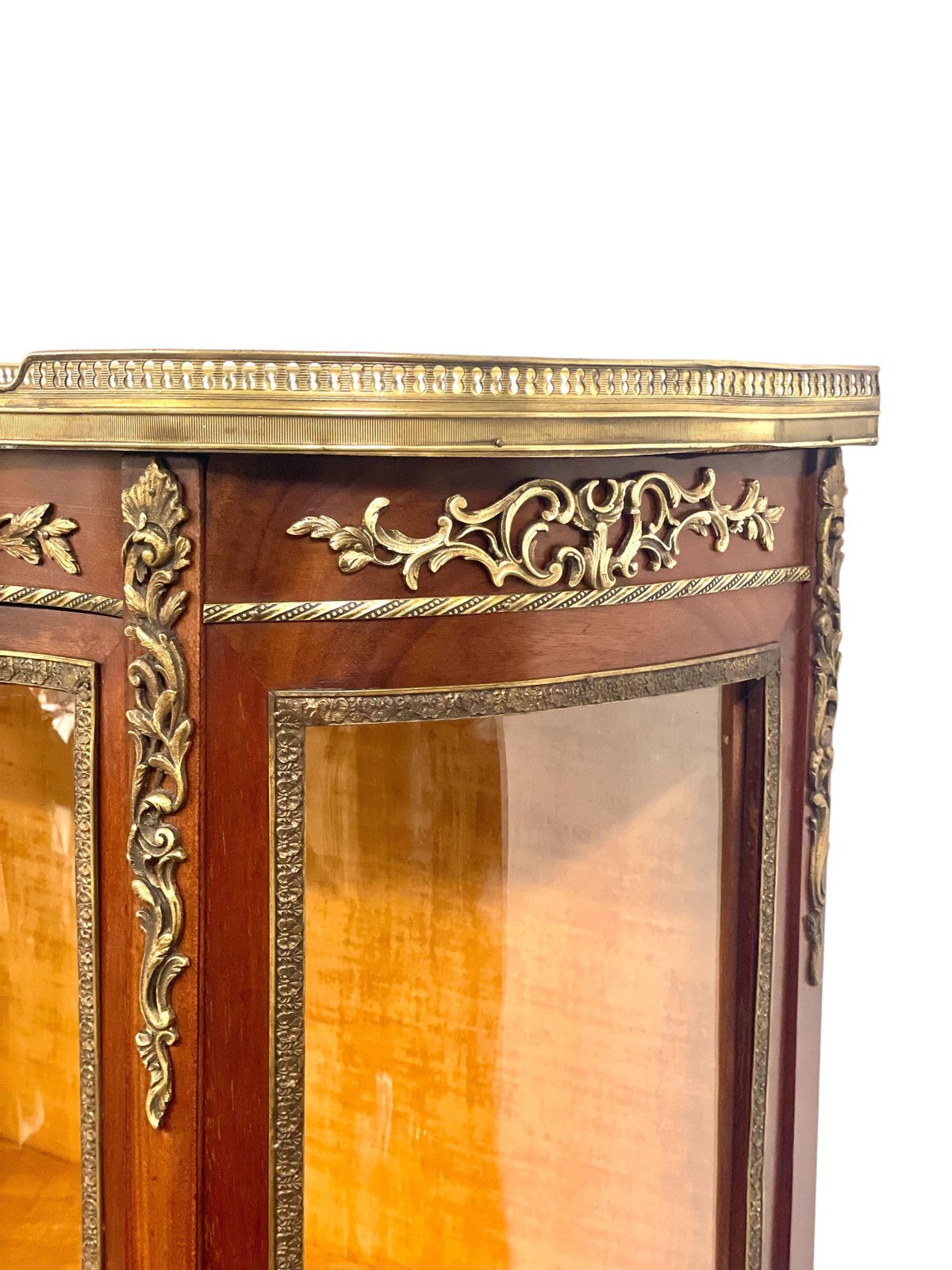19th Century Louis XV Vitrine With Marble Top And Ormolu Mounts photo buy