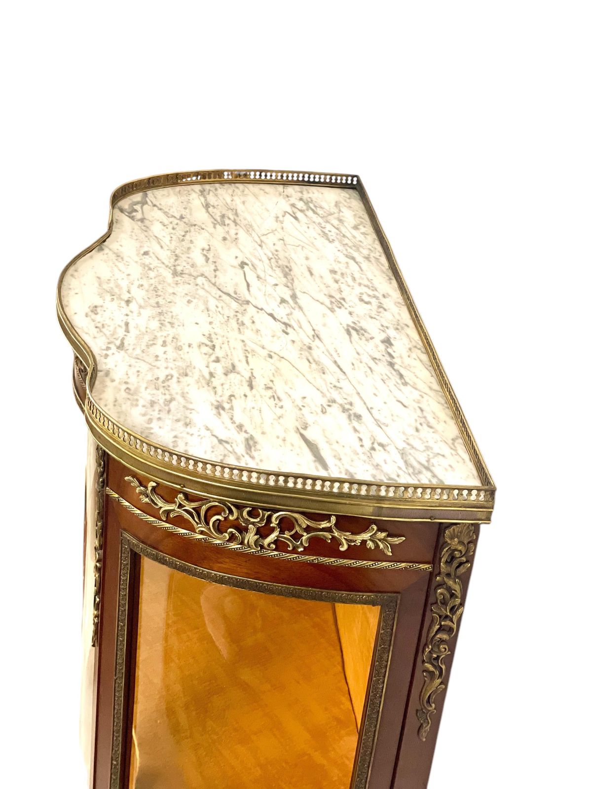 19th Century Louis XV Vitrine With Marble Top And Ormolu Mounts photo vintage