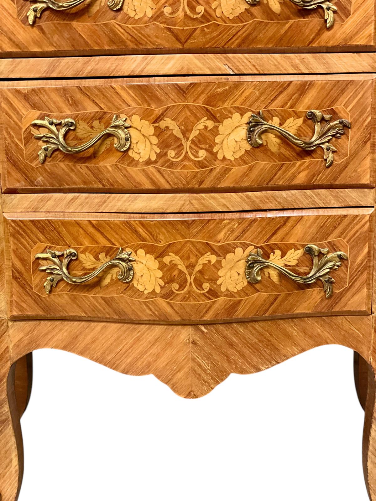 1650.0 Louis XV Style Marquetry Chiffonnier With Pink Marble Top And Ormolu Mounts photo