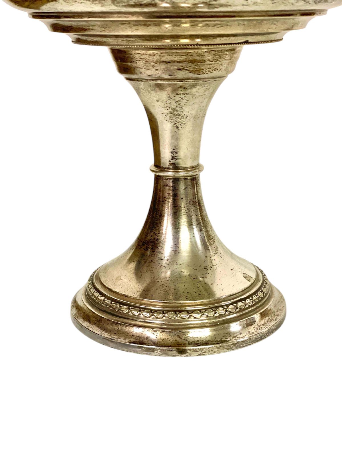 Home Decor Silver Plated & Etched Crystal Footed Centerpiece Bowl, Circa 1880 photo