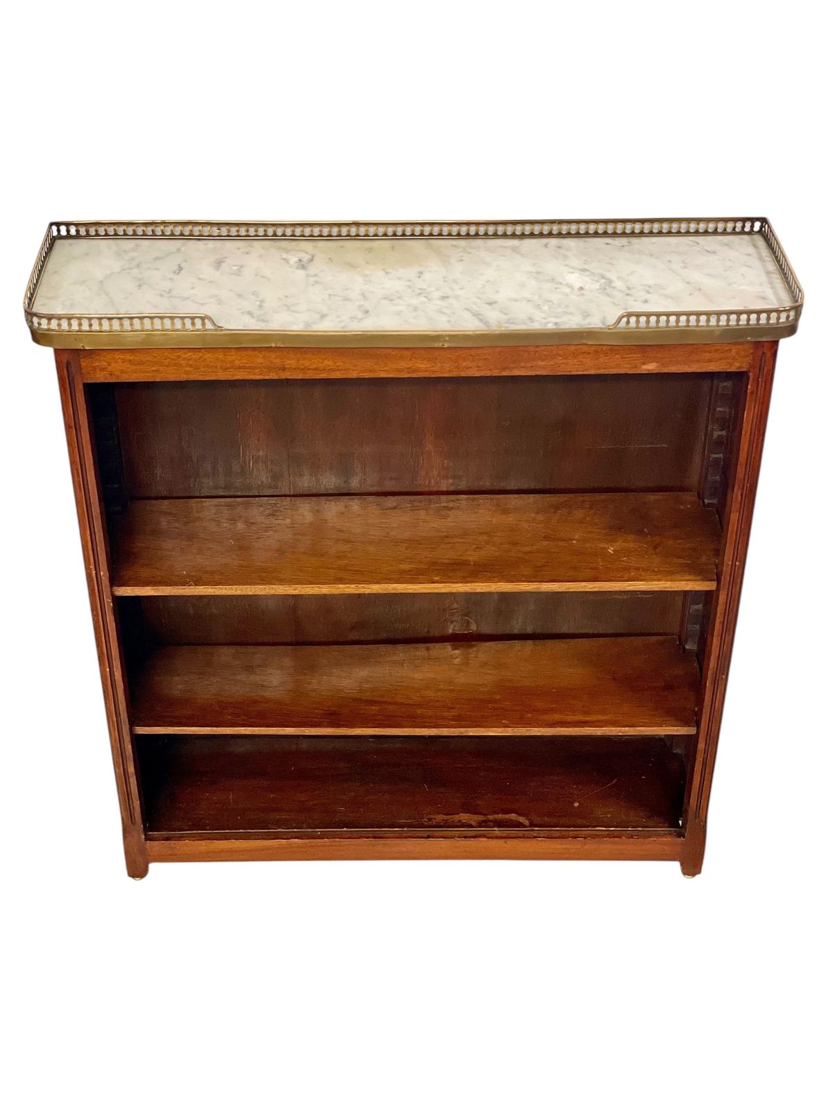 Bookshelf Or Bibus With Marble Top And Brass Gallery, 19th Century photo Furniture