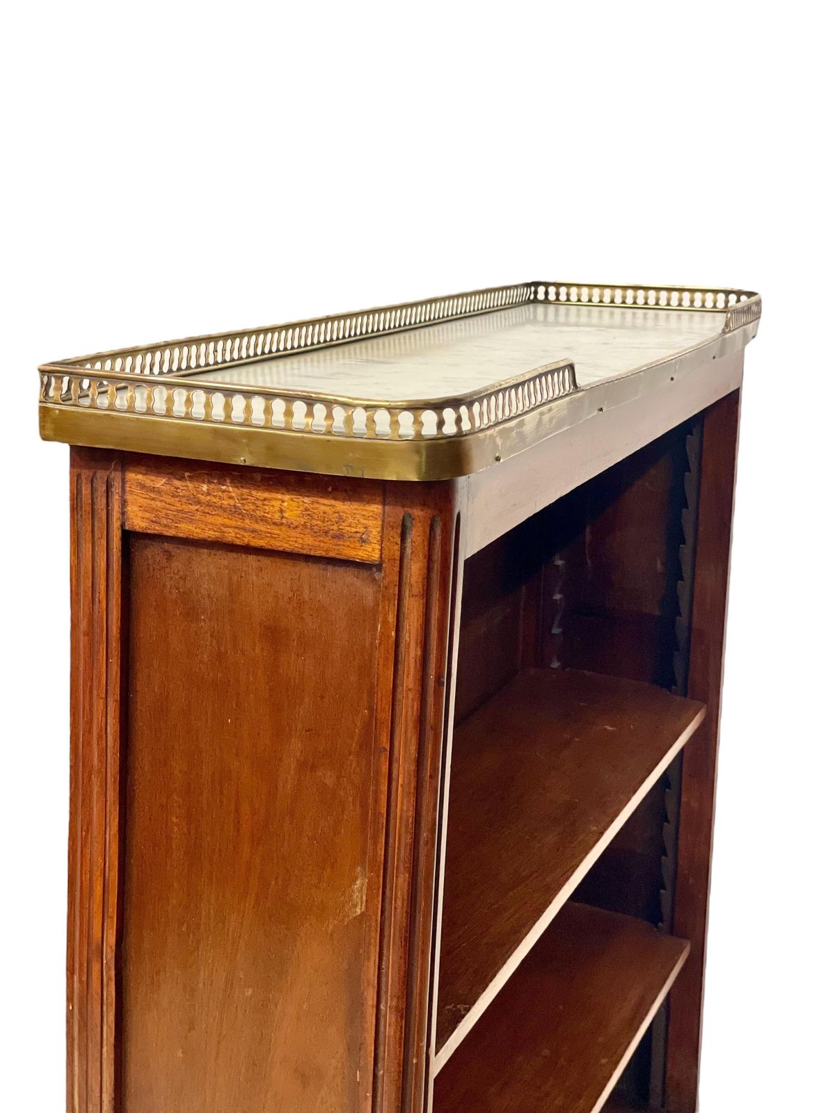 1590.0 Bookshelf Or Bibus With Marble Top And Brass Gallery, 19th Century photo