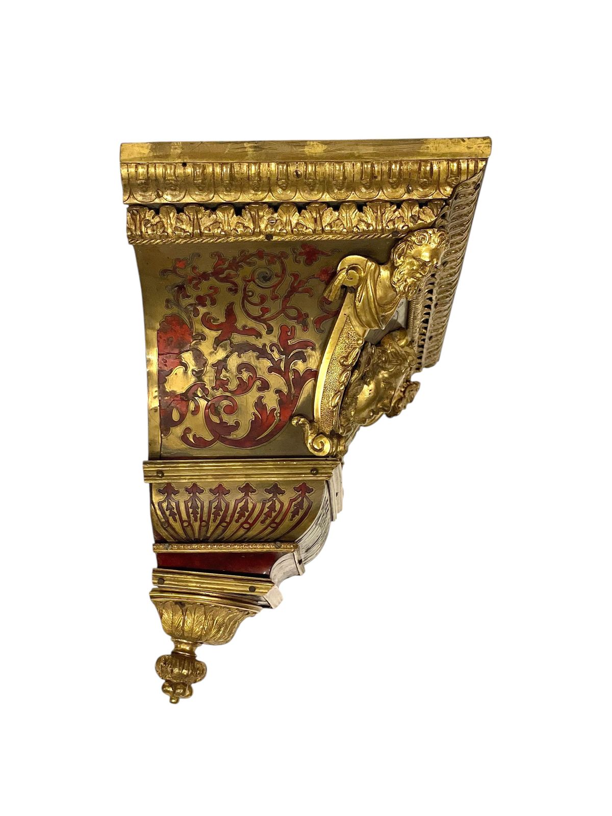 19th Century Wall Bracket Console With Gilt Bronze Mask And Satyrs photo vinterior