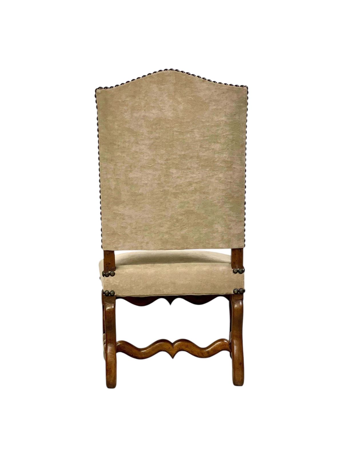 photo vinterior Three 17th Century Louis XIII Walnut Chairs With Velvet Upholstery