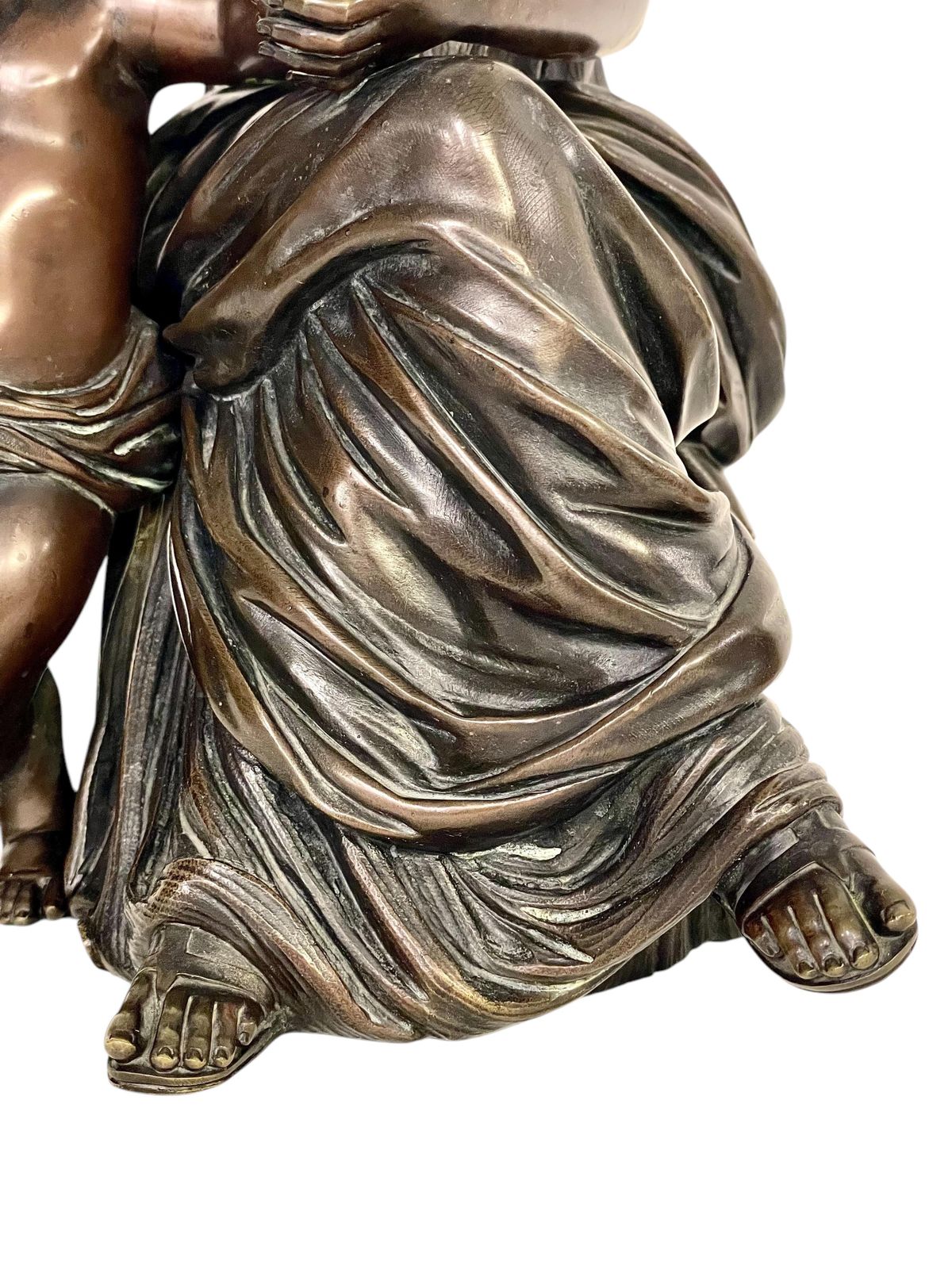 19th Century Bronze Sculpture, Signed Aizelin, Goddess With Cupid photo for sale