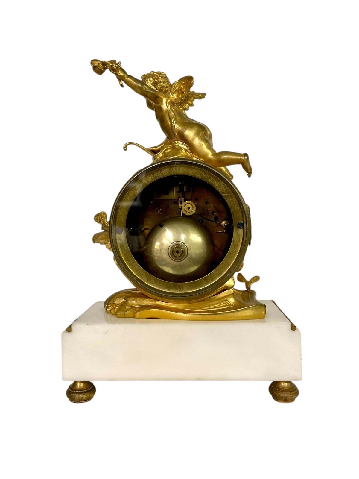 19th Century Gilt Bronze And Marble Clock, Signed Oudin à Marseille photo 1879.0