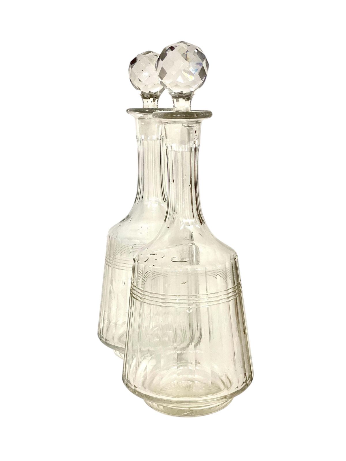 French Crystal Set Of 18 Glasses And 4 Decanters, 19th Century photo Home Decor