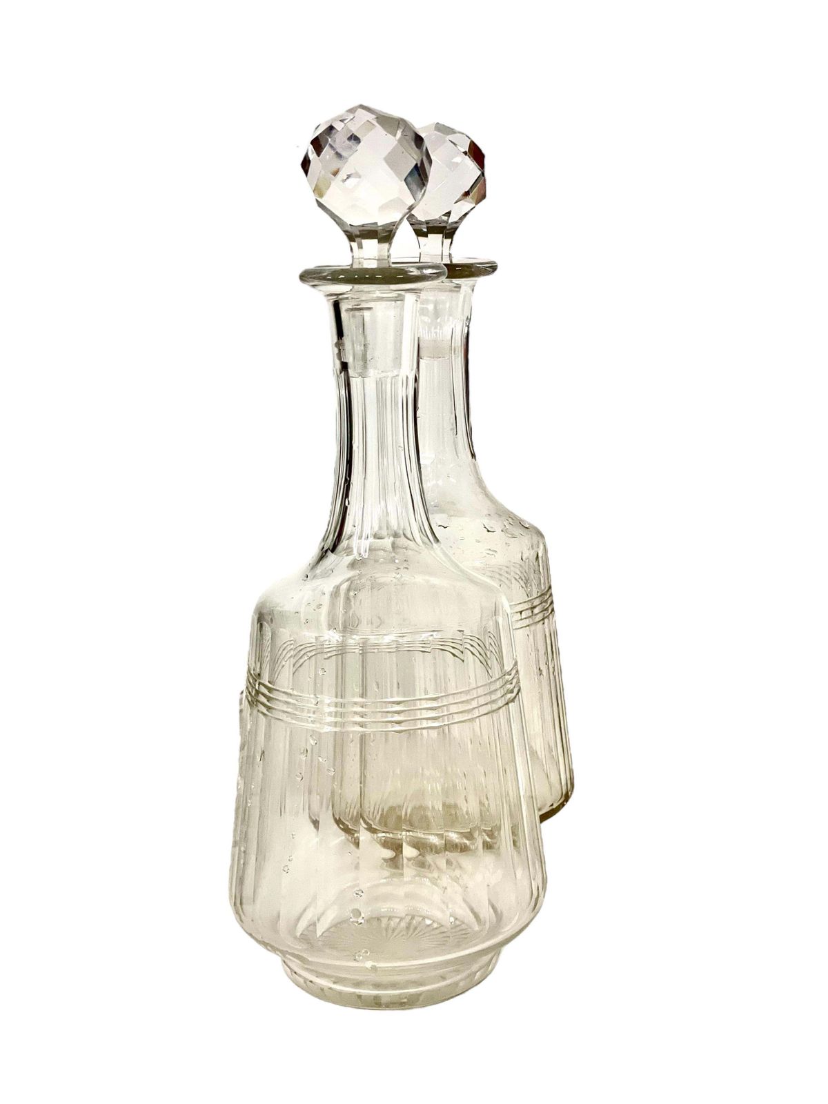 French Crystal Set Of 18 Glasses And 4 Decanters, 19th Century photo 1435.0