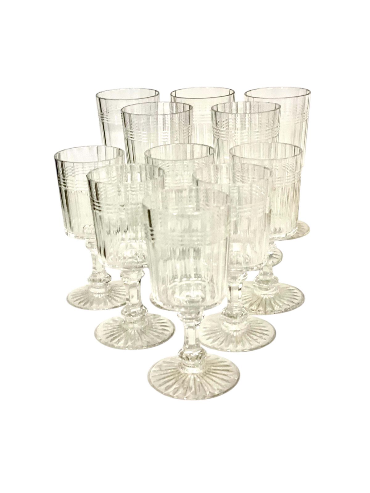French Crystal Set Of 18 Glasses And 4 Decanters, 19th Century photo buy