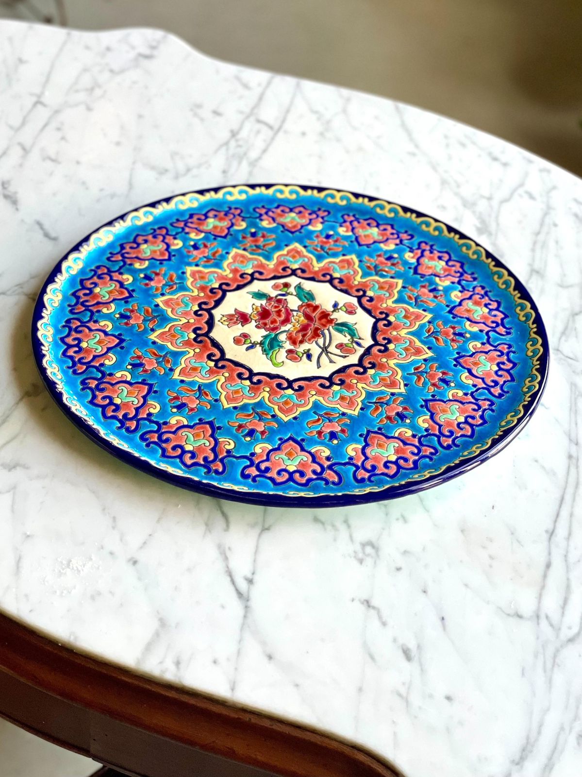 photo buy Hand Painted Longwy Centerpiece, Circa 1950