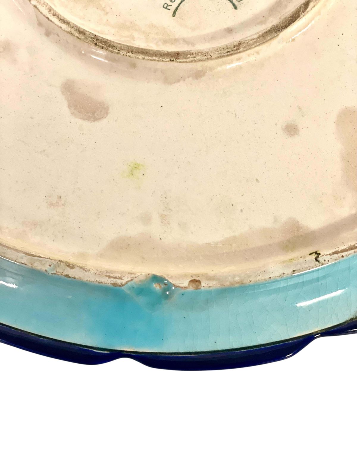 Home Decor Longwy Enamel Round Faience Platter, France 20th Century photo