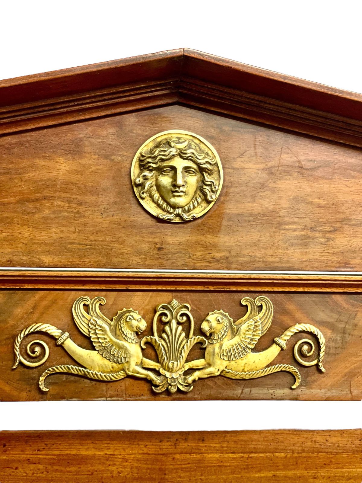 Rare Imposing First Empire Walnut And Gilt Bronze Cheval Mirror photo furniture