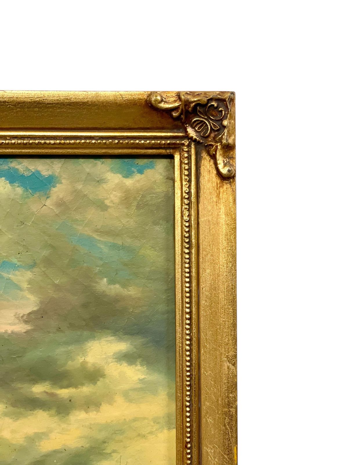 19th Century Gilded Trumeau Mirror With Maritime Painting photo vinterior