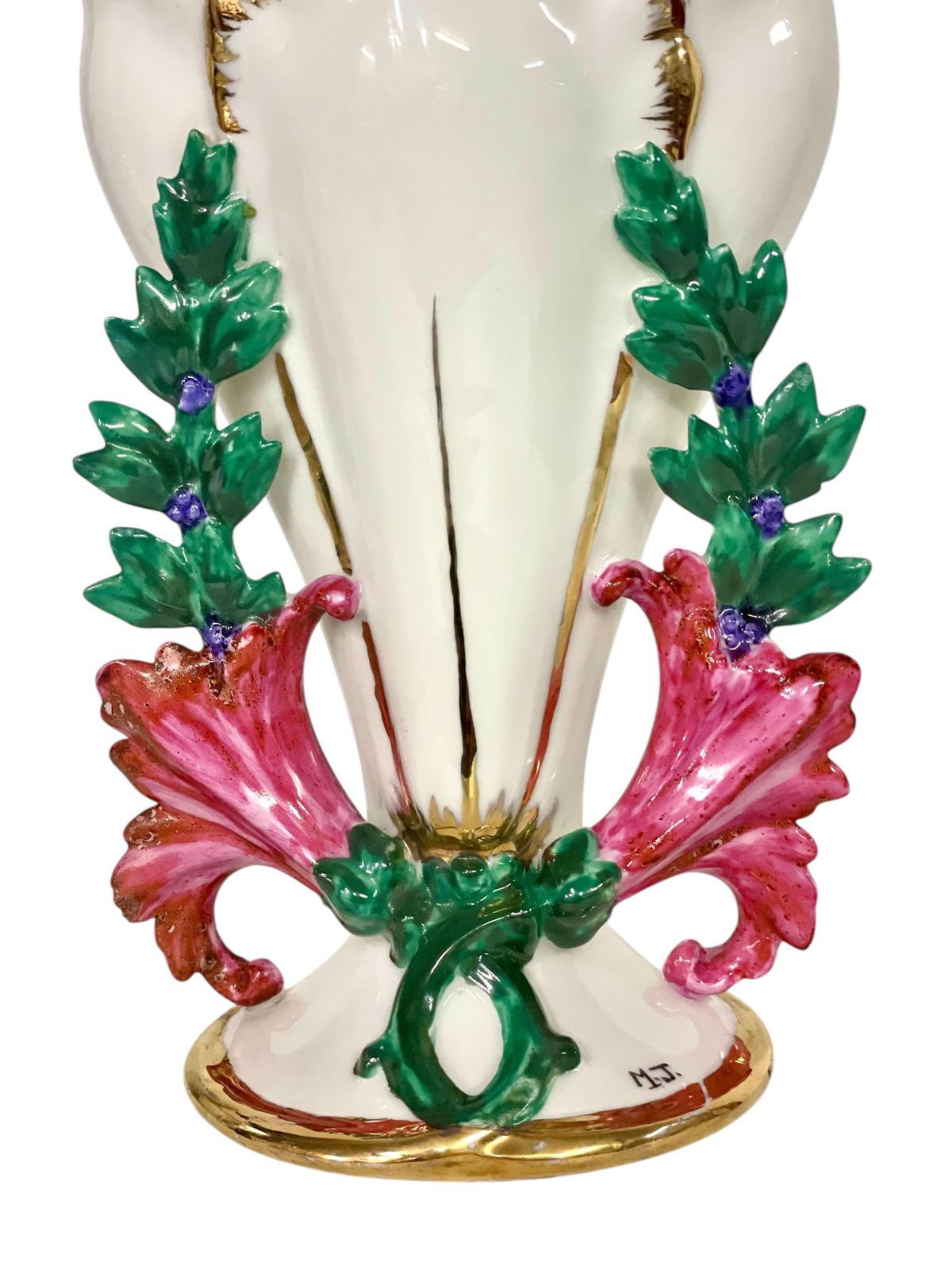 19th Century Porcelain Wedding Vase With Gilded Accents photo furniture