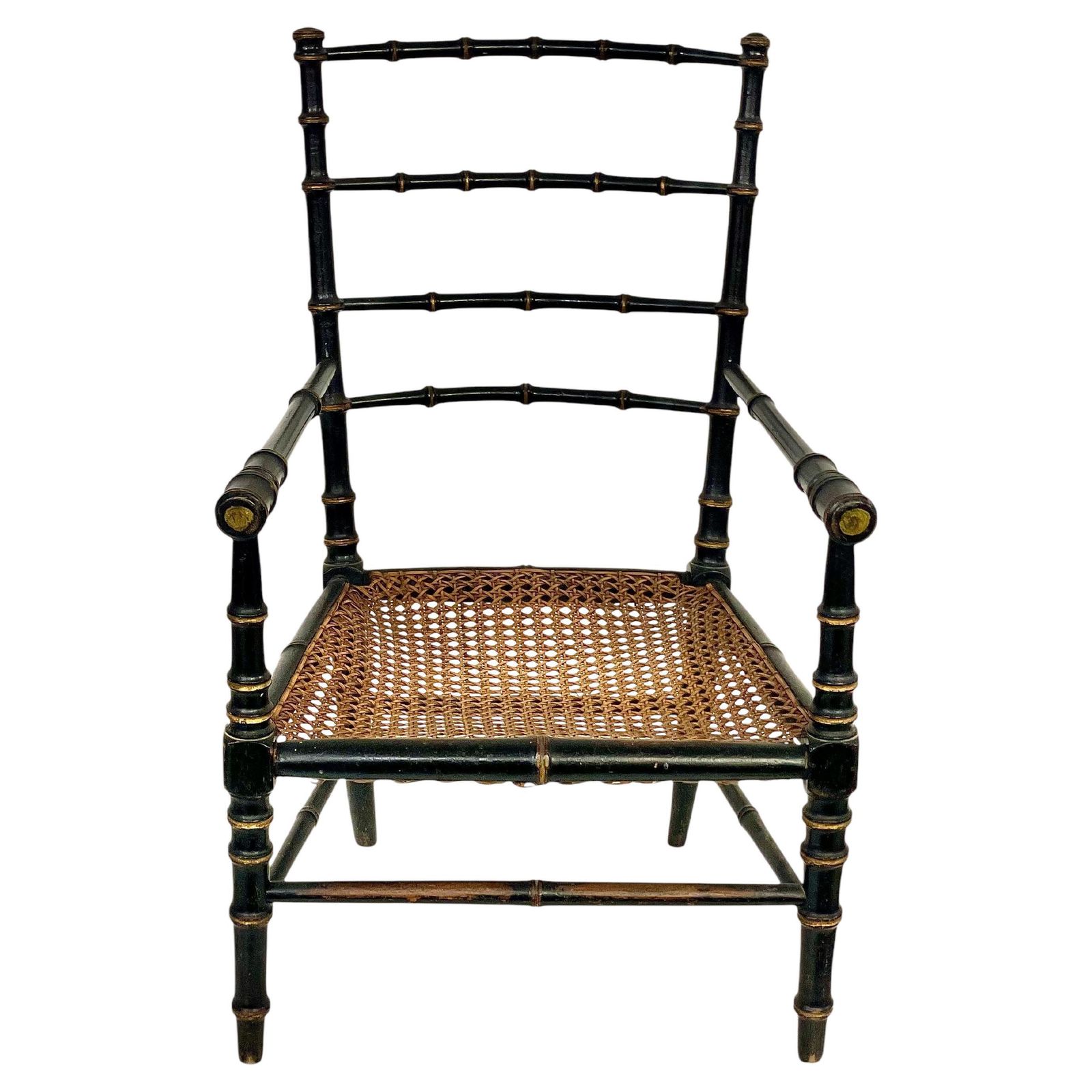 19th Century Faux Bamboo And Caned Children’s Chair