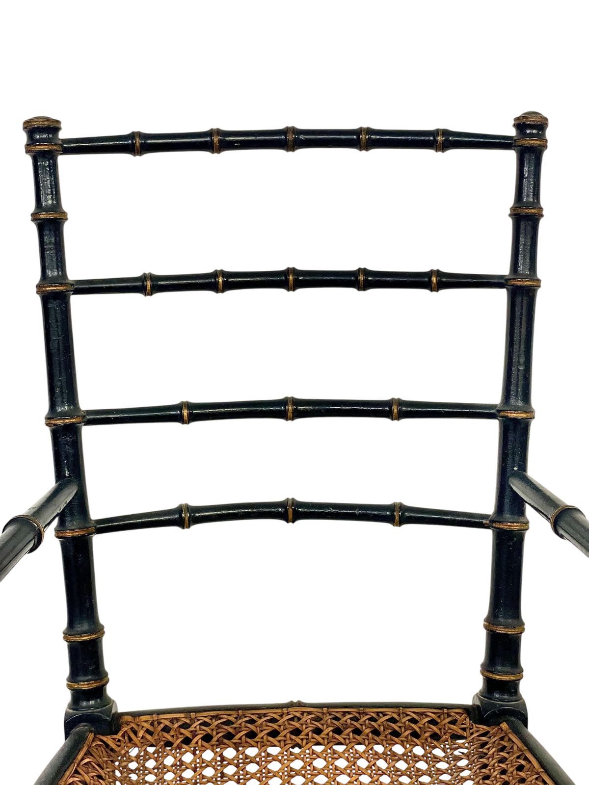 19th Century Faux Bamboo And Caned Children’s Chair photo vintage