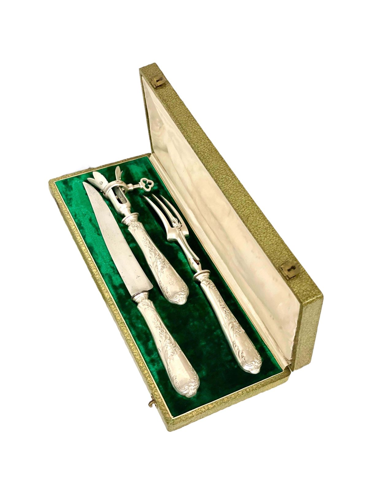19th Century French Louis XIV Style Gigot Lamb Silver Plated Carving Set photo buy