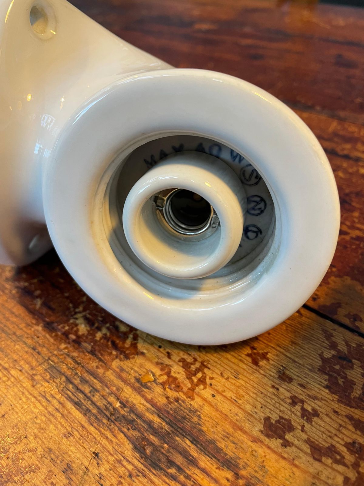 Vintage Ifö Of Sweden Ceramic Bathroom Lamps With Opaline Shades From The 1960s photo for sale