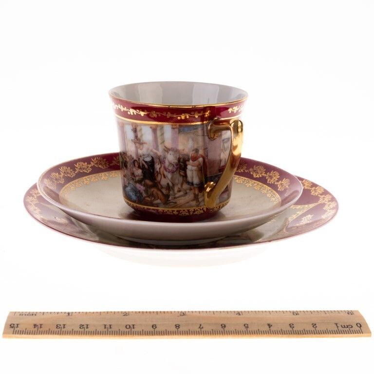Antique Czech Epiag Royal Porcelain Classical Teacup & Saucers photo Home Decor