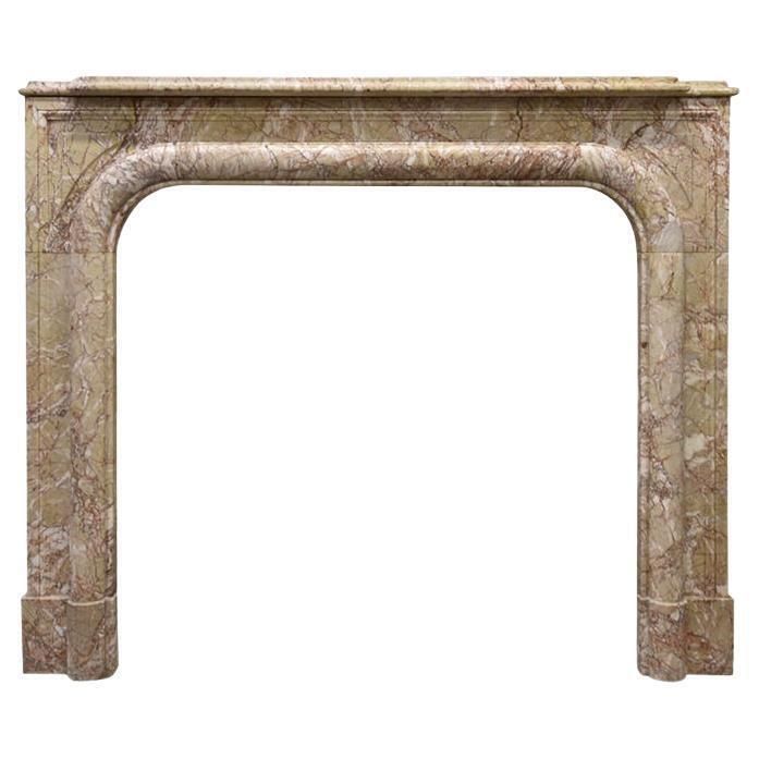 Yellow/Pink Marble Boudin Freplace Mantel 19th Century