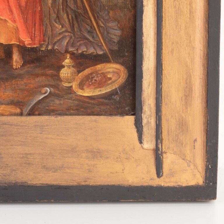 Flemish School 17th Century Crucifixion Oil Painting On Panel photo Art