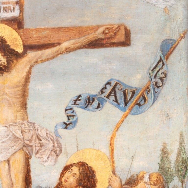Flemish School 17th Century Crucifixion Oil Painting On Panel photo 1795.0