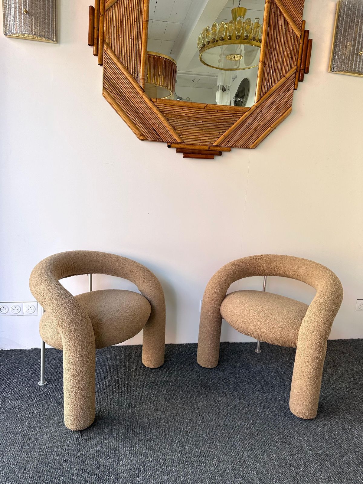 Pair Of Tube Armchairs By Bartoli For Rossi Di Albizzate. Italy, 1970s photo for sale