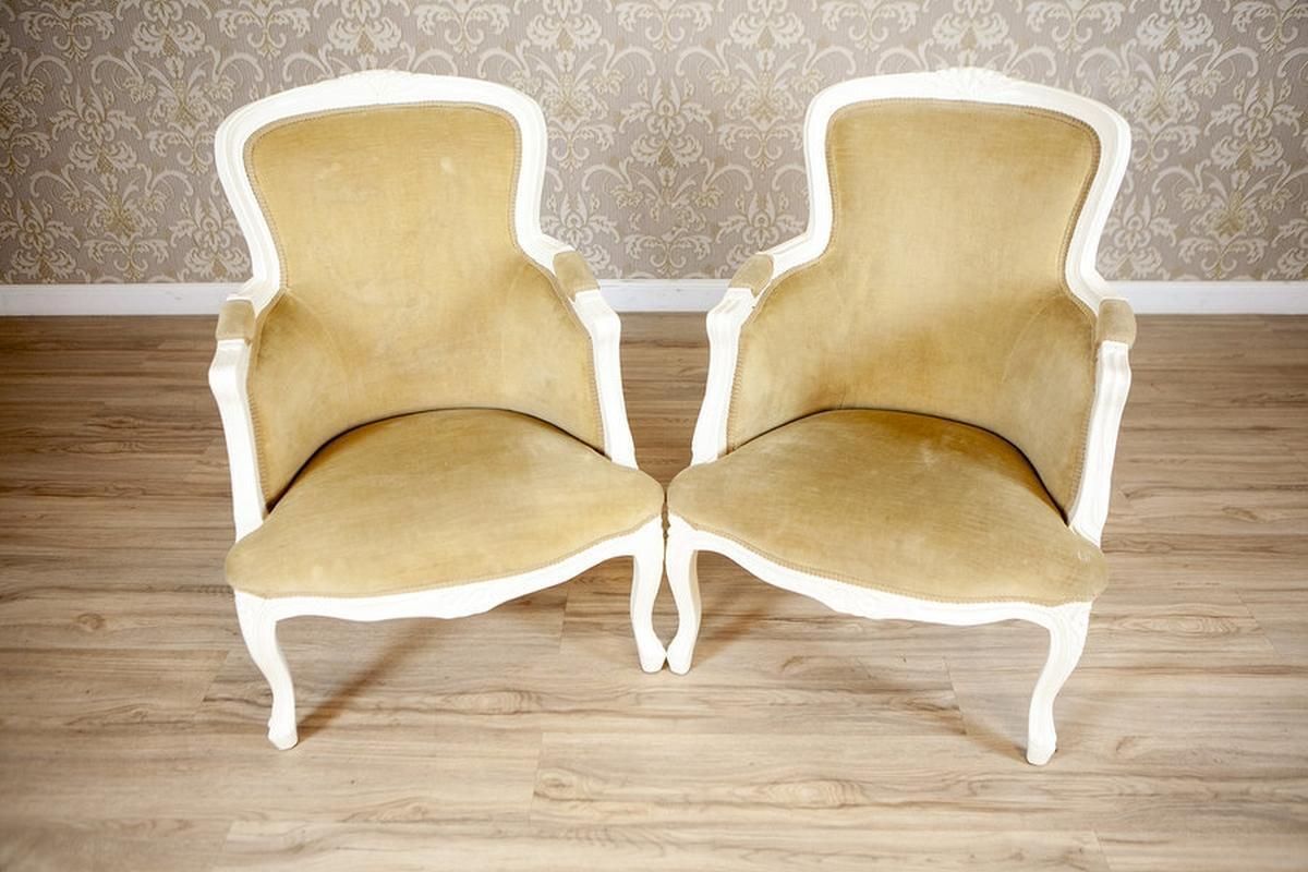 Pair Of Rococo Style Beech Bergere Chairs, Early 20th Century photo for sale