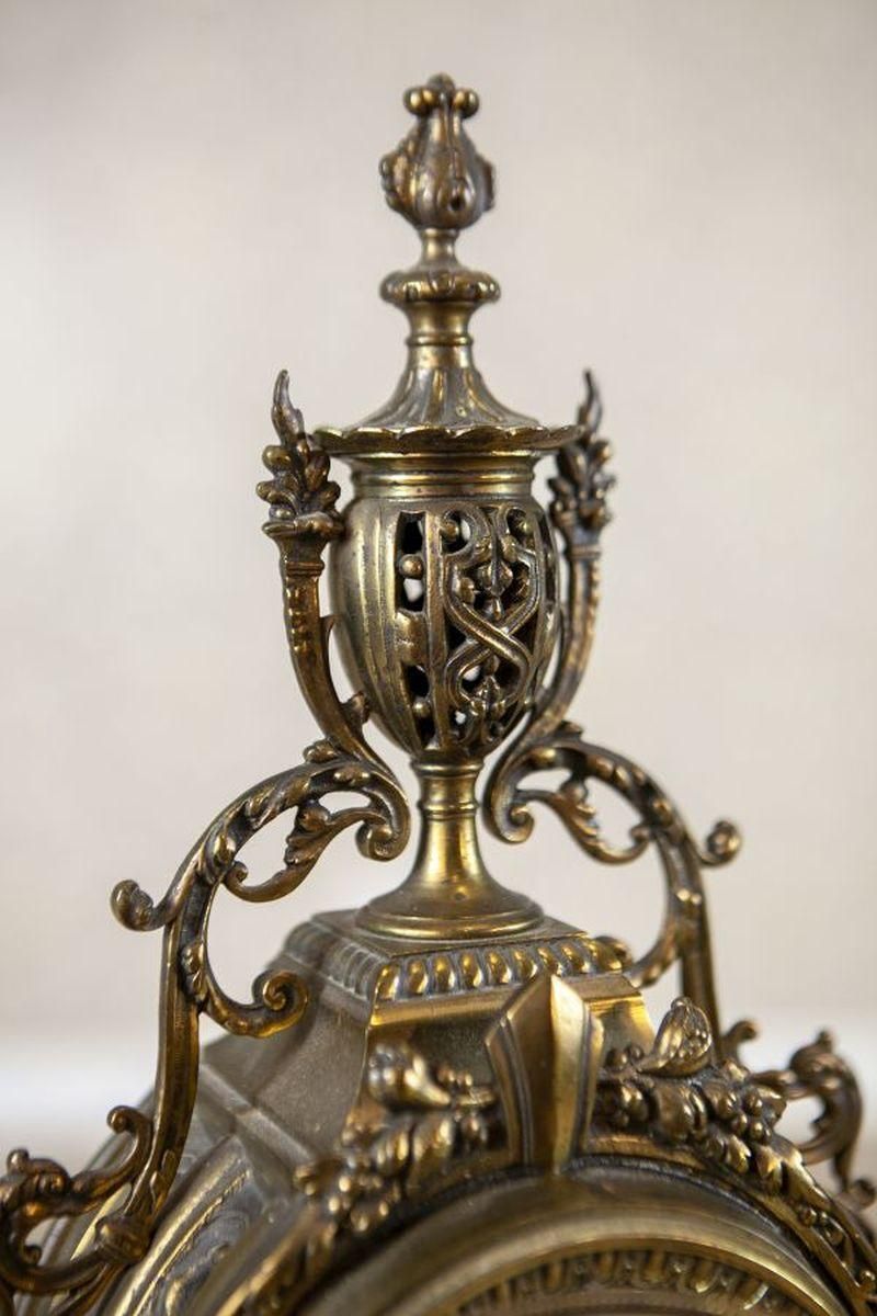 3002.0 Unique French Style Mantel Clock With Candelabras, Early 20th Century photo
