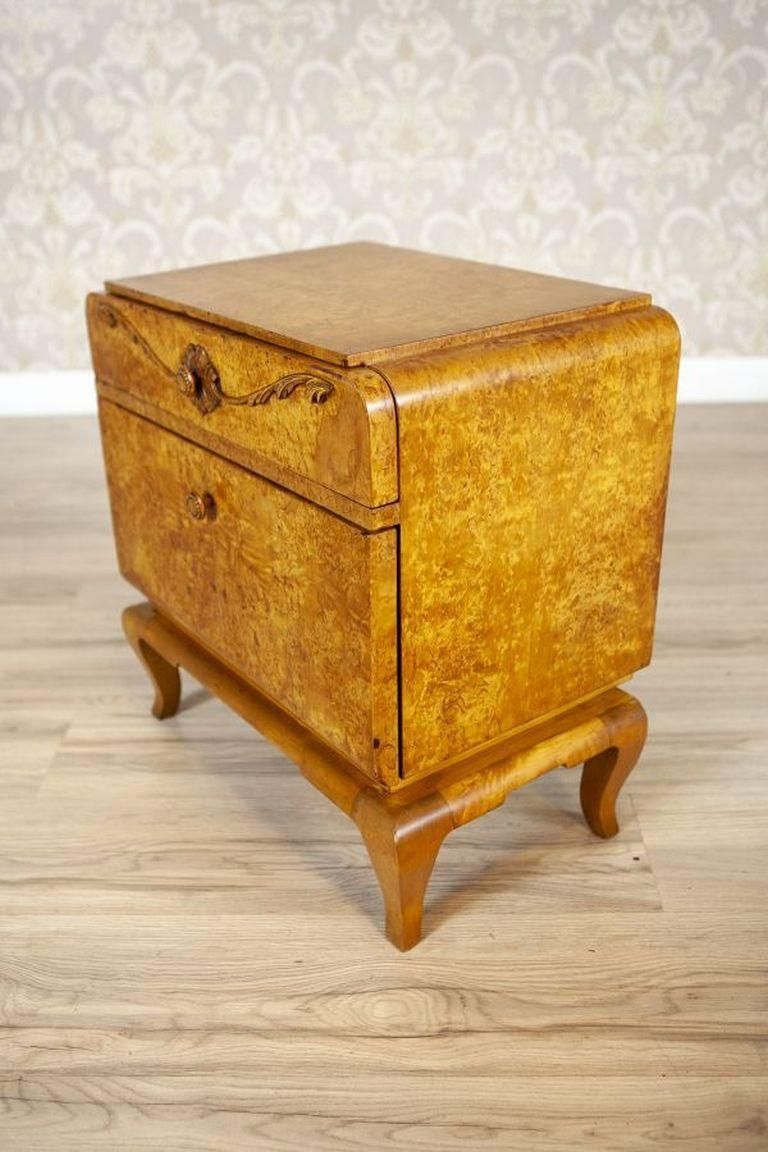 Two Nightstands From The Early 20th Century Veneered With Karelian Birch photo Furniture