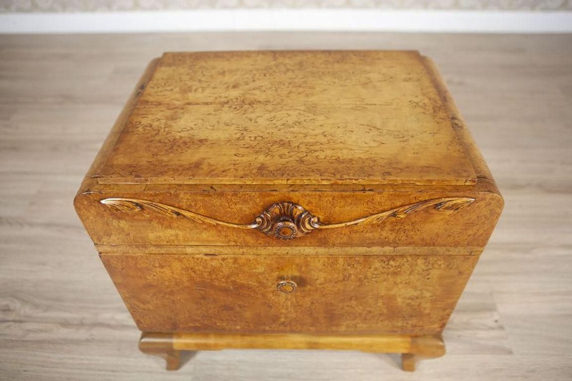 photo furniture Two Nightstands From The Early 20th Century Veneered With Karelian Birch