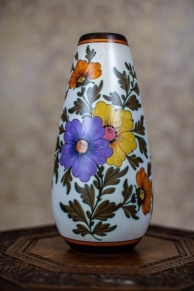Ceramic Vase From The Early 20th Century In Floral Motifs photo vinterior