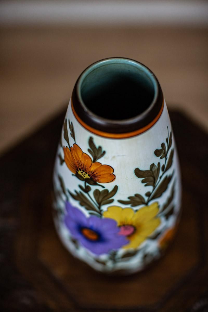 Ceramic Vase From The Early 20th Century In Floral Motifs photo buy