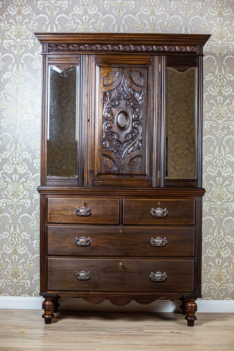 photo furniture Scandinavian Walnut Buffet In Dark Brown, Early 20th Century