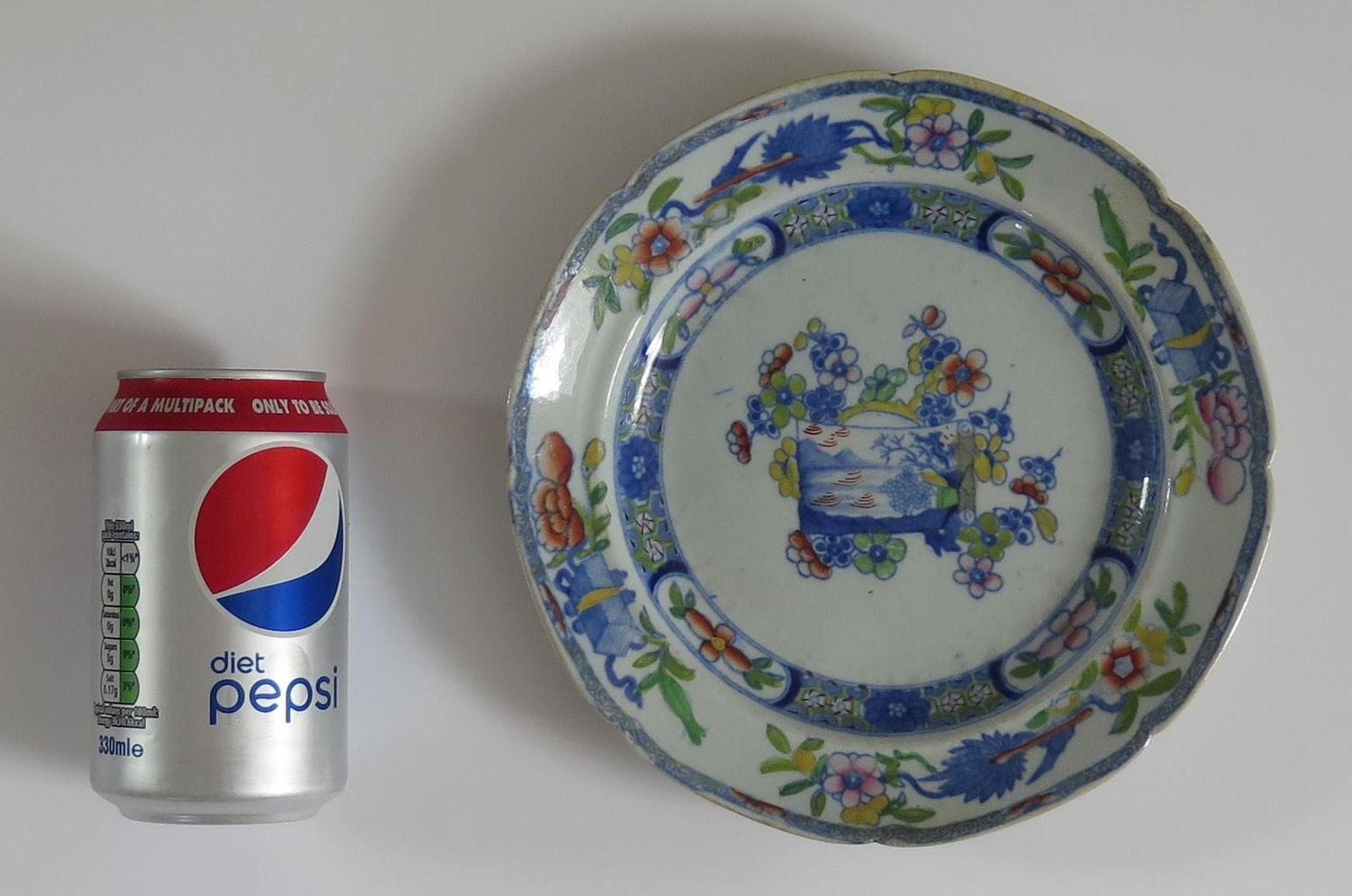 595.0 Georgian Set Of Six Masons Ironstone Desert Plates Scroll Landscape Ptn, Ca 1818 photo