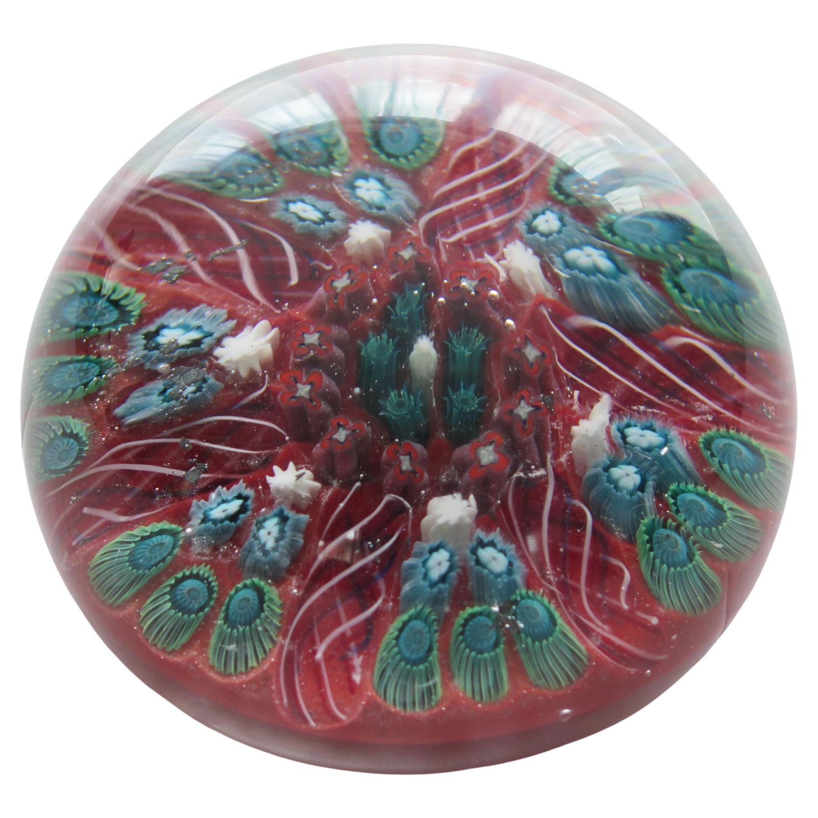 Glass Millefiori Vasart Paperweight Hand Blown, Scotland Circa 1960