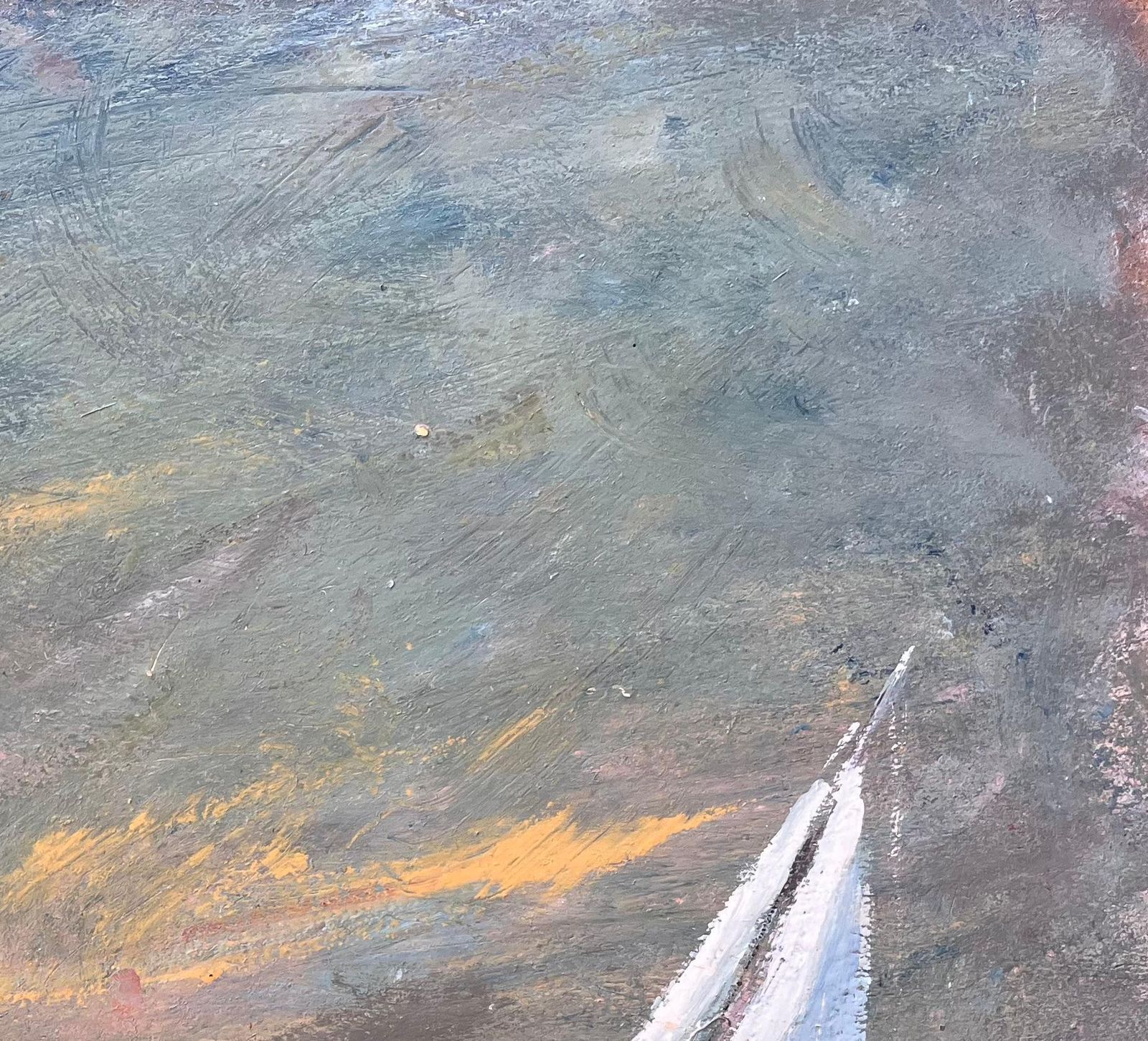 French Impressionist Seascape With Two White Sailed Boats At Sunset photo vinterior