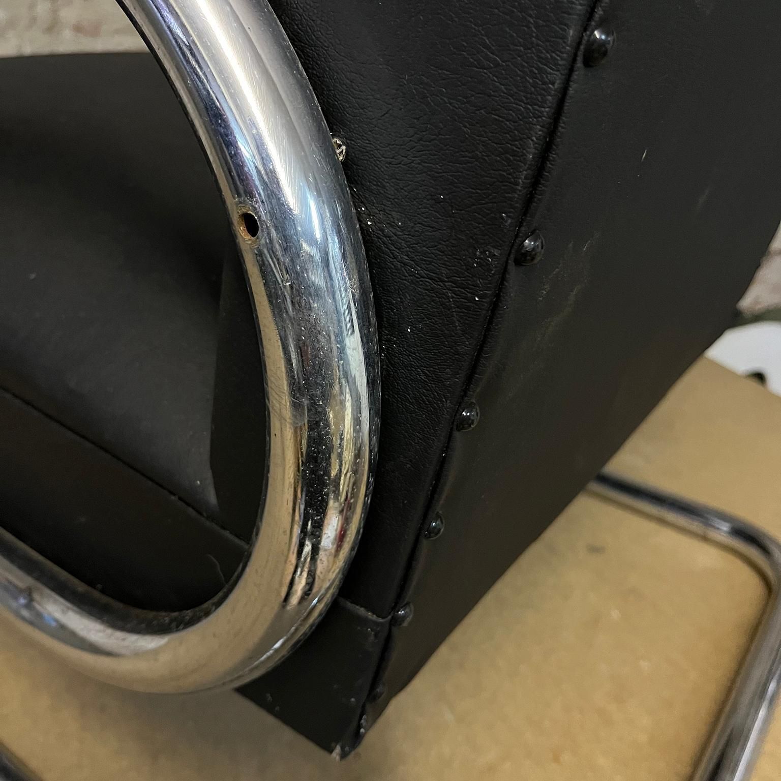 photo vintage Tubax Armchair In Black Faux Leather