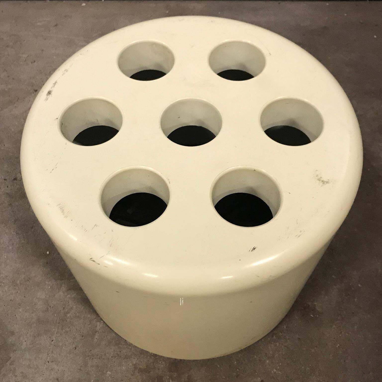 Space Age Roberto Lucci/Paolo Orlandini White Plastic Umbrella Stand, Circa 1970 photo furniture